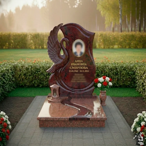 Комбинированный светский памятник вертикальный в Перми, гранит Лезниковский