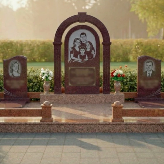 Элитный гранитный склеп в Казани, гранит Лезниковский