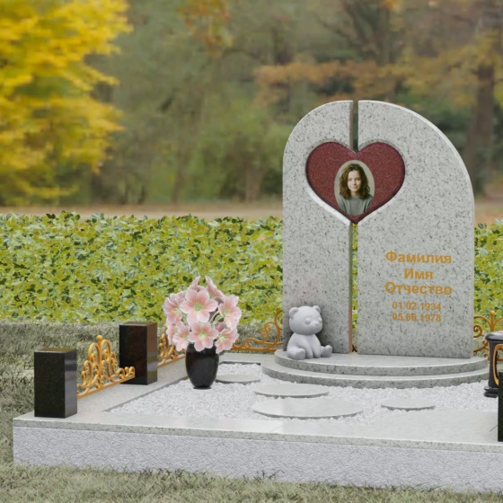 Вертикальный гранитный светский памятник в Перми, гранит Мансуровский