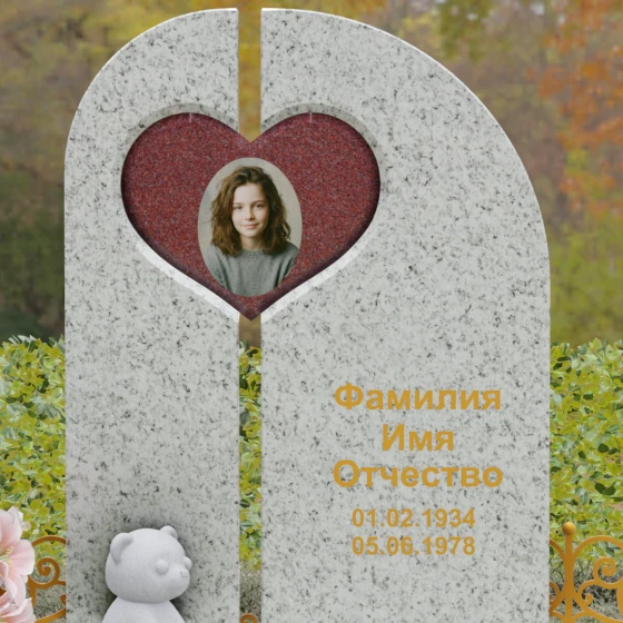 Вертикальный гранитный светский памятник в Перми, гранит Мансуровский