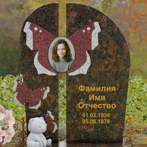 Вертикальный гранитный светский памятник на одного в Набережных Челнах, гранит Дымовский