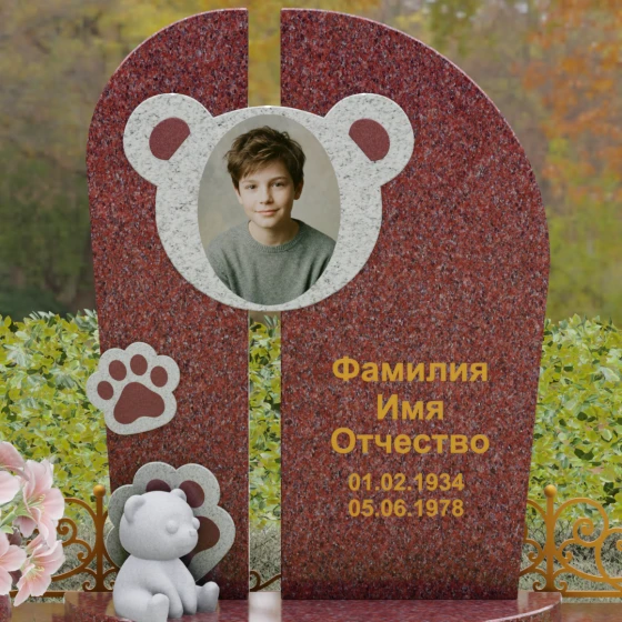 Гранитный вертикальный светский памятник в Перми, гранит Лезниковский