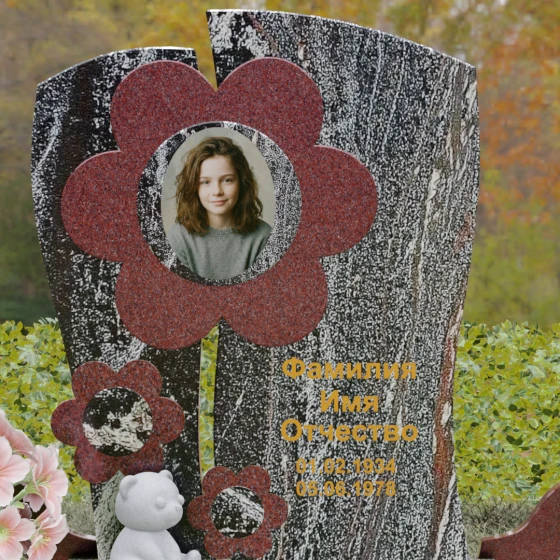 Вертикальный комбинированный светский памятник в Перми, гранит амфиболит