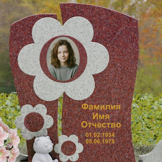 Вертикальный комбинированный светский памятник в Перми, гранит Лезниковский