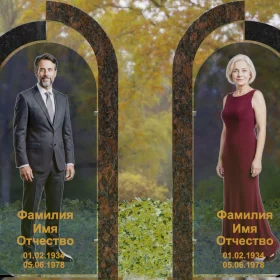 Вертикальный памятник гранит со стеклом - П260