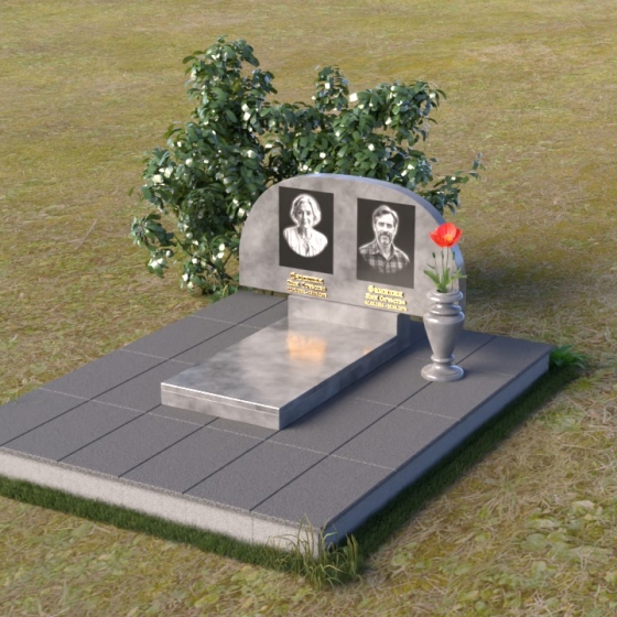 Мемориал из гранита с мягкой дугой, мрамор Тассос