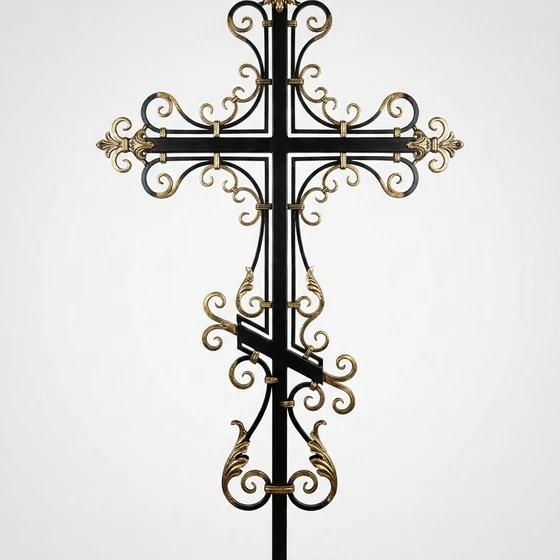 Ажурный кованый крест на могилу — КРК004
