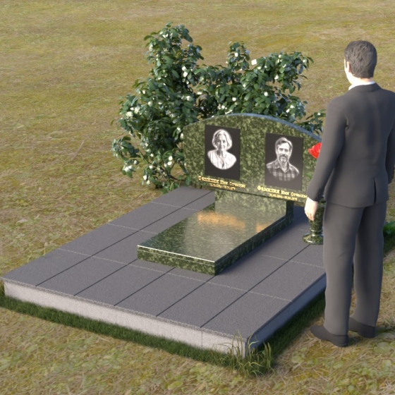 Мраморный горизонтальный памятник Тассос для двоих в Перми