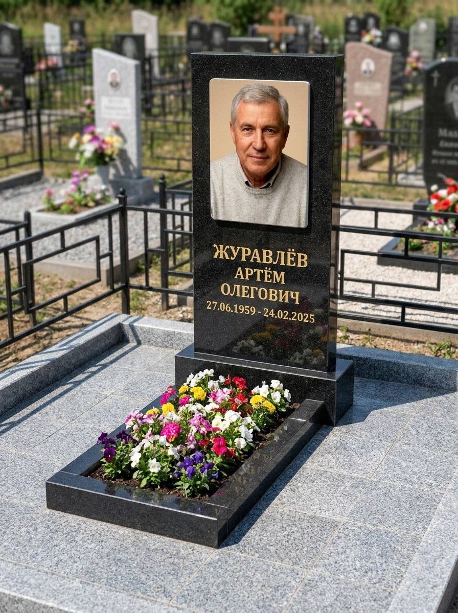 Портрет на памятнике в Саратове — Выцветшее фото восстановили — керамогранит 180×240 мм